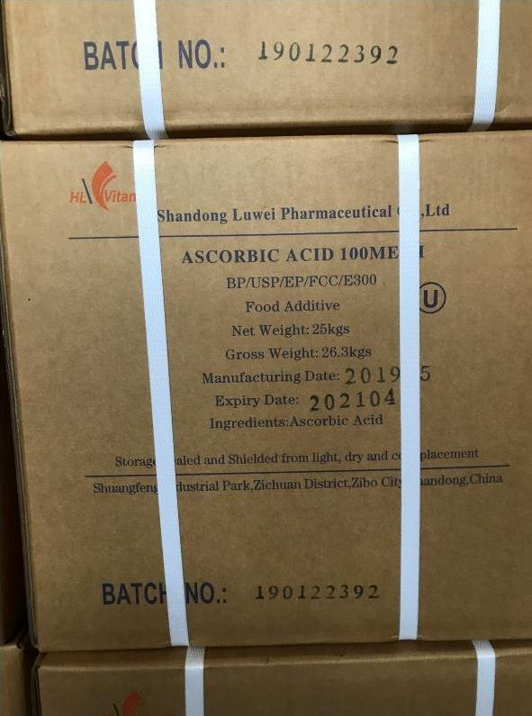 Ascorbic acid 100 mesh ex: Shandong Luwei Pharmarceutical Co., Ltd