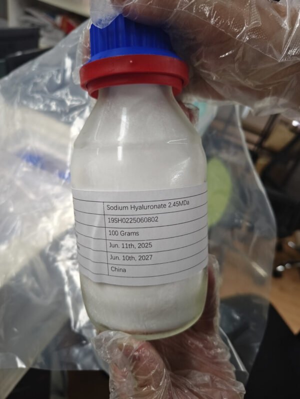 injection grade sodium hyaluronate packed in bottle